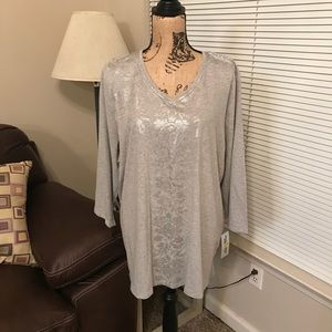 NWT Allison Daley Long Sleeve Gray Top!